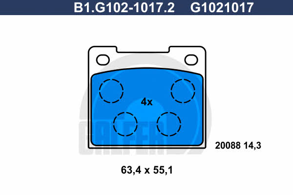 Galfer B1.G102-1017.2 Brake Pad Set, disc brake B1G10210172