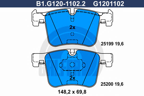 Galfer B1.G120-1102.2 Brake Pad Set, disc brake B1G12011022