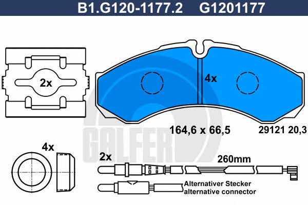 Galfer B1.G120-1177.2 Brake Pad Set, disc brake B1G12011772