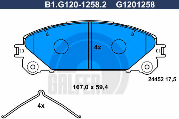 Galfer B1.G120-1258.2 Brake Pad Set, disc brake B1G12012582