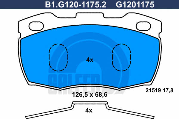 Galfer B1.G120-1175.2 Brake Pad Set, disc brake B1G12011752