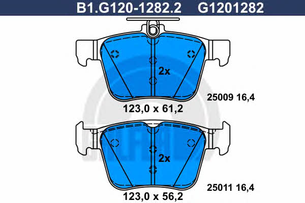 Galfer B1.G120-1282.2 Brake Pad Set, disc brake B1G12012822