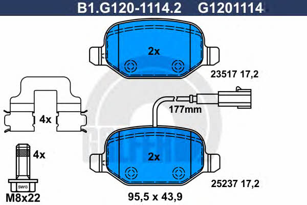 Galfer B1.G120-1114.2 Brake Pad Set, disc brake B1G12011142