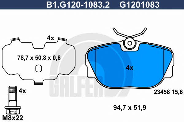 Galfer B1.G120-1083.2 Brake Pad Set, disc brake B1G12010832