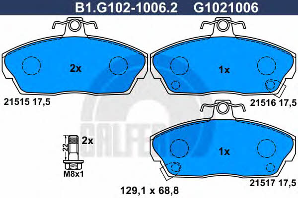 Galfer B1.G102-1006.2 Brake Pad Set, disc brake B1G10210062