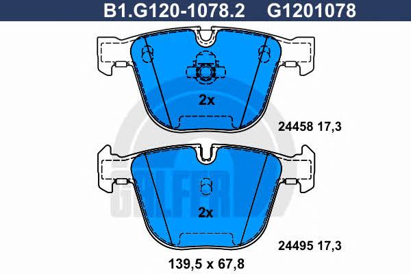 Galfer B1.G120-1078.2 Brake Pad Set, disc brake B1G12010782