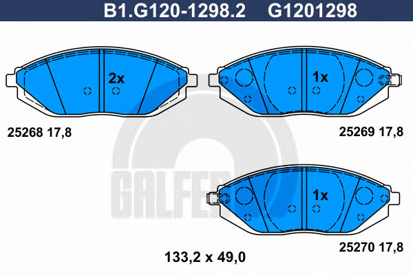Galfer B1.G120-1298.2 Brake Pad Set, disc brake B1G12012982