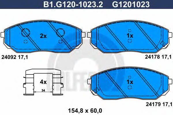 Galfer B1.G120-1023.2 Brake Pad Set, disc brake B1G12010232