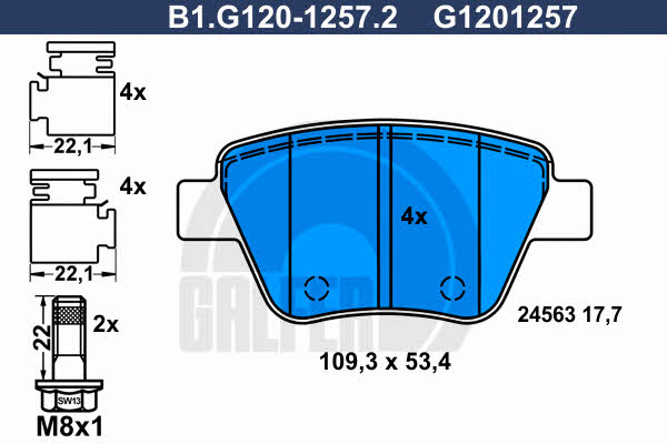Galfer B1.G120-1257.2 Brake Pad Set, disc brake B1G12012572