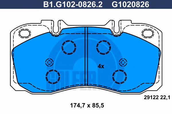 Galfer B1.G102-0826.2 Brake Pad Set, disc brake B1G10208262