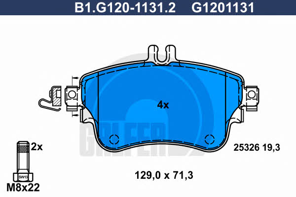 Galfer B1.G120-1131.2 Brake Pad Set, disc brake B1G12011312
