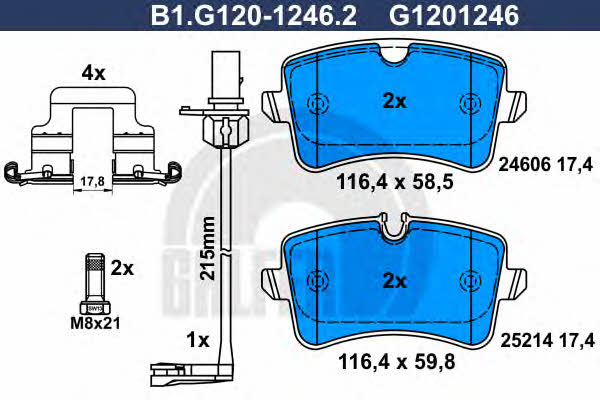Galfer B1.G120-1246.2 Brake Pad Set, disc brake B1G12012462