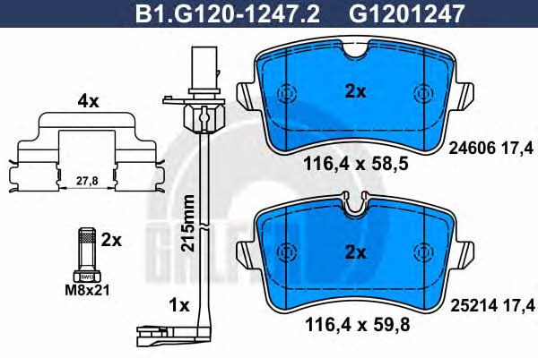 Galfer B1.G120-1247.2 Brake Pad Set, disc brake B1G12012472