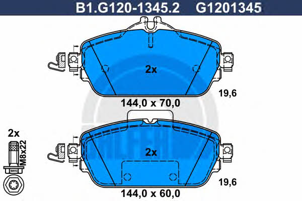 Galfer B1.G120-1345.2 Brake Pad Set, disc brake B1G12013452