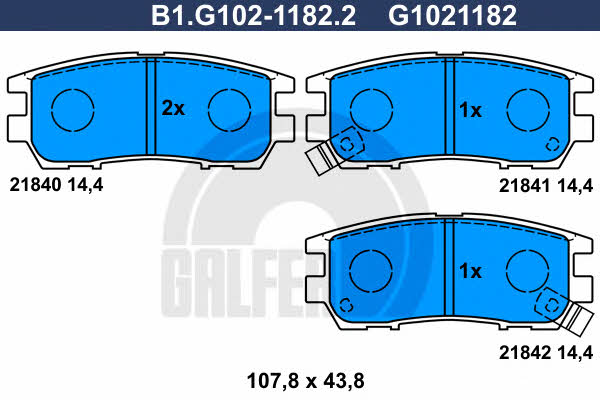 Galfer B1.G102-1182.2 Brake Pad Set, disc brake B1G10211822