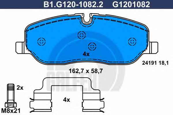 Galfer B1.G120-1082.2 Brake Pad Set, disc brake B1G12010822