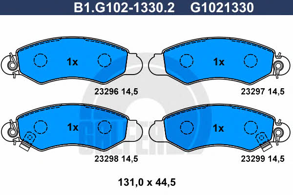Galfer B1.G102-1330.2 Brake Pad Set, disc brake B1G10213302