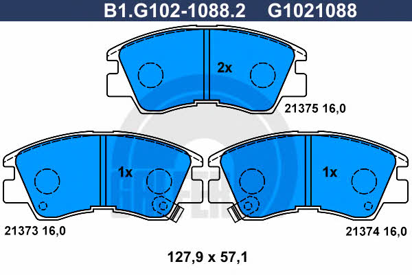 Galfer B1.G102-1088.2 Brake Pad Set, disc brake B1G10210882