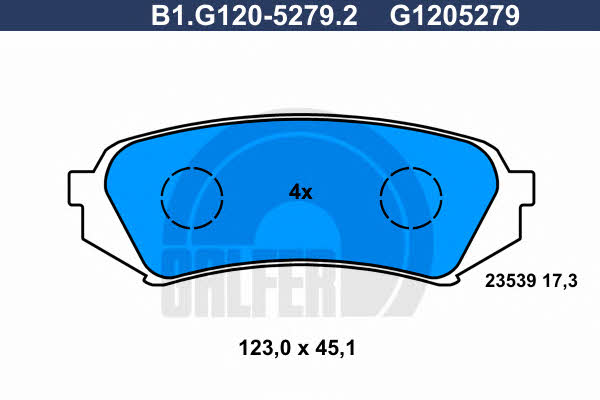 Galfer B1.G120-5279.2 Brake Pad Set, disc brake B1G12052792