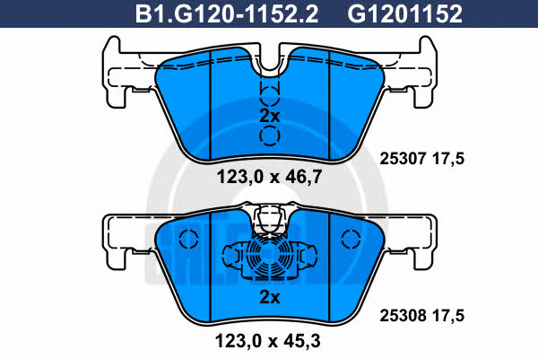 Galfer B1.G120-1152.2 Brake Pad Set, disc brake B1G12011522