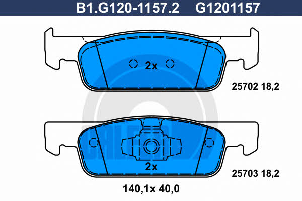Galfer B1.G120-1157.2 Brake Pad Set, disc brake B1G12011572