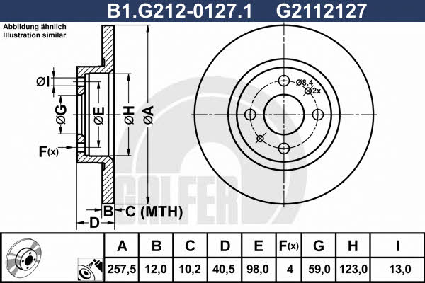 Galfer B1.G212-0127.1 Brake disc B1G21201271