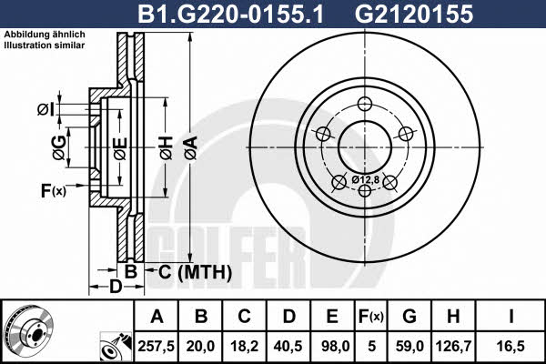 Galfer B1.G220-0155.1 Front brake disc ventilated B1G22001551