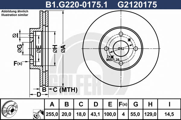 Galfer B1.G220-0175.1 Front brake disc ventilated B1G22001751