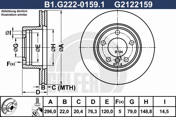Galfer B1.G222-0159.1 Front brake disc ventilated B1G22201591