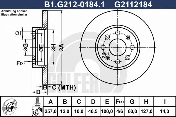 Galfer B1.G212-0184.1 Unventilated front brake disc B1G21201841