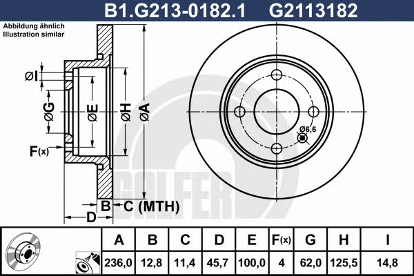Galfer B1.G213-0182.1 Unventilated front brake disc B1G21301821