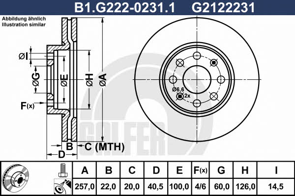 Galfer B1.G222-0231.1 Front brake disc ventilated B1G22202311