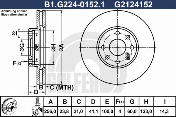 Galfer B1.G224-0152.1 Front brake disc ventilated B1G22401521