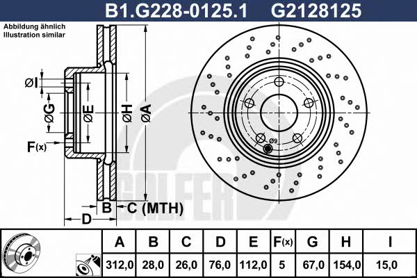 Galfer B1.G228-0125.1 Front brake disc ventilated B1G22801251