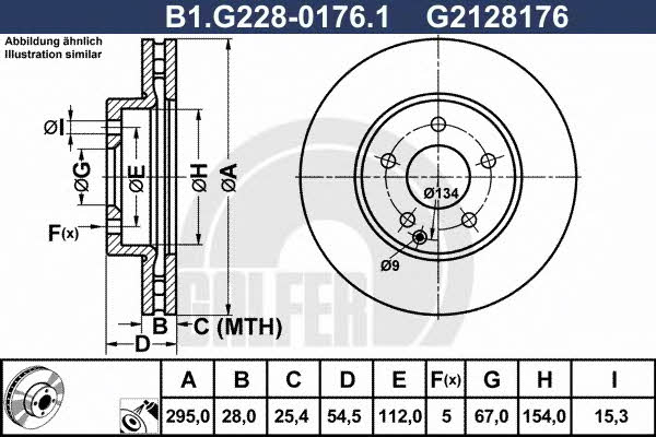 Galfer B1.G228-0176.1 Front brake disc ventilated B1G22801761