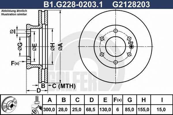 Galfer B1.G228-0203.1 Front brake disc ventilated B1G22802031