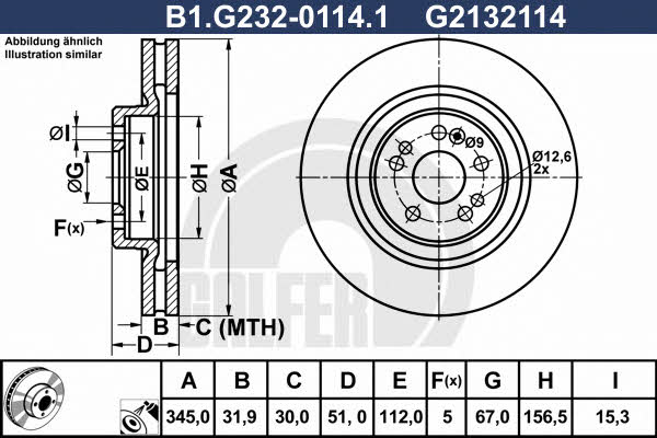 Galfer B1.G232-0114.1 Front brake disc ventilated B1G23201141