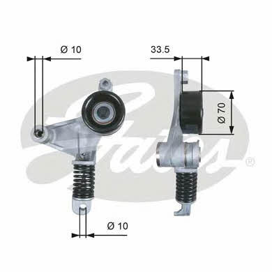 Gates V-ribbed belt tensioner (drive) roller – price 457 PLN