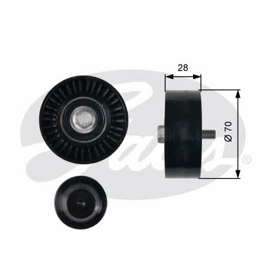 Gates V-ribbed belt tensioner (drive) roller – price 98 PLN