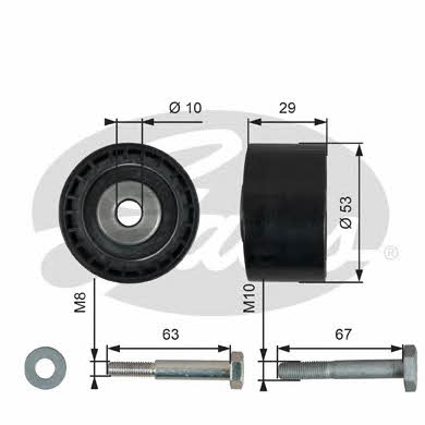 Timing belt tensioner pulley Gates T42140