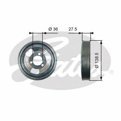 Pulley crankshaft Gates TVD1117
