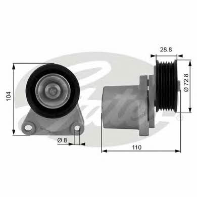 Gates V-ribbed belt tensioner (drive) roller – price 221 PLN