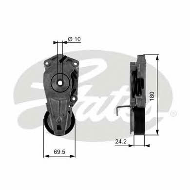 Gates T38405 V-ribbed belt tensioner (drive) roller T38405
