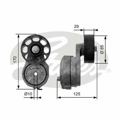 Gates T38425 V-ribbed belt tensioner (drive) roller T38425