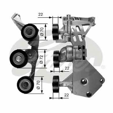 Gates V-ribbed belt tensioner (drive) roller – price 429 PLN