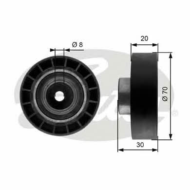 Gates T39059 V-ribbed belt tensioner (drive) roller T39059