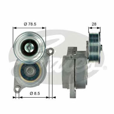 Gates T39103 V-ribbed belt tensioner (drive) roller T39103