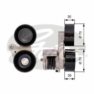 Gates T39114 V-ribbed belt tensioner (drive) roller T39114