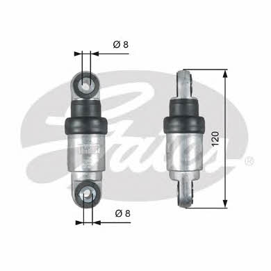 Gates T39215 Poly V-belt tensioner shock absorber (drive) T39215