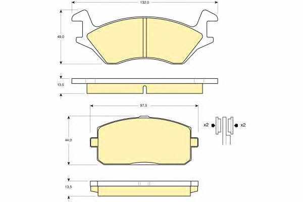 Girling 6102349 Brake Pad Set, disc brake 6102349